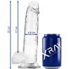 X RAY Dildo Trasparente con Sfere X Ray Clear — 22 cm