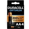 DURACELL Batterie Alcaline AA Duracell Optimum 200 — 4 Unità