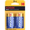 KODAK Batterie Alcaline D LR20 Kodak Max — 2 Unità