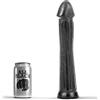 ALL BLACK Dildo con Plug Anale All Black — PVC, 31 cm