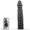 ALL BLACK Dildo Realistico Nervato All Black — PVC, 26 cm