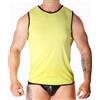 MACHO UNDERWEAR Maglietta Sportiva Aderente Macho — Viscosa Elastica, Gialla S/M