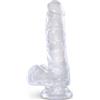 KING COCK Dildo Realistico con Sfere King Cock Clear — Trasparente 13,5 cm