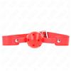 KINK COLLAR & GAG Bavaglio a Sfera BDSM Kink — Palla Rossa 4,5 cm, Cinturino 65 cm