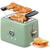 ZACHVO Tostapane 2 fette, ZachVO tostapane con inserto per panini, 6 livelli di doratura, cassetto raccoglibriciole rimovibile da 850 W, schermo a LED, High Lift, riscaldamento, scongelamento, funzione di