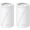 TP-Link WiFi 7 Deco BE65(2-pack) Router Mesh WiFi, BE 9214Mbps Tri-Band, Canali 320 MHz, Porta Ethernet da 2,5 Gbps, Alexa, Funziona con Qualsiasi ISP e Modem, 2 Pezzi