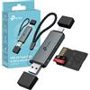 TP-Link UA430D Lettore di Schede SD, USB 3.0 Type C&A, Supporta SD/SDHC/SDXC/mircoSD/microSDHC/microSDXC, UHS-I, Compatibile con Phone(iOS/Android), Tablet, Laptop e Desktop (Linux/Mac/Windows/Chrome)