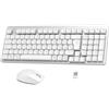 LeadsaiL Tastiera e Mouse Meccanica Wireless, Basso Profilo Switch Rossi Tastiera senza Fili con ricevitore 2.4G, 96% Keyboard, 98 Tasti, Silenzioso, Italian QWERTY per PC Mac/Windows-Argento e Bianco