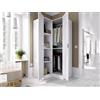Dmora Guardaroba 2 Ante Elgon 92.5x184h cm Bianco Appendiabiti 4 Ripiani, Armadio Camera da Letto 2 Ante