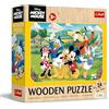 Trefl - Puzzle in Legno: Disney, Topolino con i suoi Amici - 24 Pezzi, Puzzle Wooden Puzzle, Motivo Decorativo sul Retro, per Bambini dai 3 anni