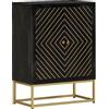 vidaXL Dressoir met 2 deuren 55x30x75 cm mangohout zwart en goud