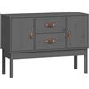 vidaXL Dressoir 110x40x78 cm massief grenenhout grijs