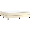 vidaXL Struttura Letto a Rete a Molle Crema 160x200 cm in Similpelle