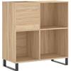 vidaXL Mobile Porta Dischi Rovere Sonoma 84,5x38x89 Legno Multistrato