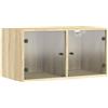vidaXL Mobile a Muro con Ante in Vetro Rovere Sonoma 68,5x37x35 cm