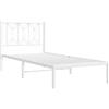 vidaXL Bedframe met hoofdbord metaal wit 90x200 cm