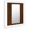 vidaXL Mobile Bagno Specchio LED Rovere Marrone 40x12x45cm Multistrato