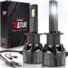 KATUR Lampadina H1 LED 120W 30000LM, Katur 700% Luminosità Lampadina LED H1 6000K Bianco Xenon Plug and Play Dimensione Mini 1:1 Lampadine H1 LED per auto, confezione da 2
