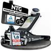 NTG Sollevatore idraulico 3T - certificato, cric piatto idraulico con doppio cilindro - 75 - 505 mm altezza di sollevamento - Cric idraulico extra stabile 3 tonnellate per auto e SUV