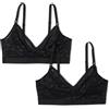 Amazon Essentials Reggiseno Premaman e per Allattamento, in Pizzo Elasticizzato con Scollo a V Donna, Confezione da 2, Nero, 2C