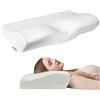 Edihome, Cuscino Cervicale, Memory Foam, 50 x 30 x 10 cm, Viscoelastico, con Doppia Fodera in Cotone, Ipoallergenico