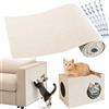 Gimars 200x40cm Antigraffio Gatto Divano, Tiragraffi Divano Autoadesivo, Protezione Divano Graffi Gatto, Proteggi Divano Gatti Graffi, Tappeto Tiragraffi per Gatti con Nastro Incluso, Bianco