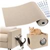Gimars 200x40cm Antigraffio Gatto Divano, Tiragraffi Divano Autoadesivo, Protezione Divano Graffi Gatto, Proteggi Divano Gatti Graffi, Tappeto Tiragraffi per Gatti con Nastro Incluso, Kaki