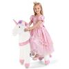VEVOR Unicorno Cavalcabile per Bambini, Cavallo Giocattolo Cavalcabile con Ruote, Senza Batterie, Anello Anti-Ribaltamento, Sedile Rialzato, Maniglie e Pedali, Carico Massimo 80kg, Per Bambini 6+ Anni