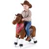 VEVOR Cavallo Cavalcabile per Bambini, Cavallo Cavalcabile con Ruote Scorrevoli, Senza Batterie, Anello Anti-Ribaltamento, Sedile Rialzato, Maniglie e Pedali, Carico Massima 80 kg, Per Bambini 6+ Anni