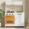 VEVOR Cucina Giocattolo per Bambini in Legno, Set Cucina Giocattolo da Interno con Luci e Suoni Realistici, Cibo e Pentole, Microonde e Forno con Manopole, Gioco di Ruolo, per Bambini da 3 a 8 Anni