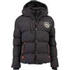 Geographical Norway - Verveine Bell, uomo, giacca da uomo invernale, piumino/giubbotto sportivo antivento, parka/cappotto con cappuccio, abbigliamento a maniche lunghe, Dark Grey, M
