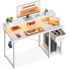 Coleshome Scrivania Gaming con LED Reversibile Supporto Monitor 100x48cm