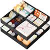 DIMJ Organizer Cassetti in Tessuto Non Tessuto Pieghevole - Lot of 12 Contenitori per Cassetti Biancheria, Calzini, Reggiseni, Intimo e Neonato, Nero