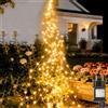 yowin Cascata Luci Natale 1m 100 LED Luci Albero a Cascata mit Presa, 9 Modalità con Timer, IP65 impermeabile, Luminosa Natalizia per Interno Esterno, Terrazze Balconi Decorazione