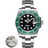 ADDIESDIVE 41 MM Orologio Automatico Impermeabile 20 ATM Quadrante Nero Analogico con Ghiera Verde Luminoso BGW9 Orologio Meccanico Uomo