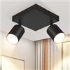 ZMH Plafoniera Faretto da soffitto bianco 2 lampadine: Faretti da soffitto | GU10 Faretti da soffitto moderni Lampada da corridoio Faretto da parete orientabile a 330° per soggiorno (senza lampadina)
