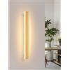 LUOLONG Lampada da parete a LED Lampada da parete lunga in legno Bambù 60 cm Lampada da interno 3000K Lampade da parete 20W Illuminazione interna moderna Lampada da comodino Lampada da corridoio