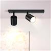ZMH Plafoniera LED faretto da soffitto nero: lampada da soffitto GU10 spot | 2 fiamme Faretti da soffitto orientabili a 350° lampada da corridoio moderna faretto da parete industriale per soggiorno