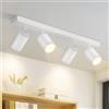 ZMH Plafoniera LED 4 lampadine Faretto da soffitto: Faretti da soffitto | GU10 Faretti da soffitto orientabili a 350 Lampada da corridoio moderna bianca Faretto da parete industriale senza lampadina)