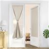 Deconovo Tende Oscuranti 100% con Tasca per Asta - Set di 2 Pannelli, Tende per Interni a Vetro Finestra, 55x130 cm, Beige, per Cucina, Bagno, Camera e Ufficio