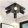 ZMH Plafoniera a LED nero Plafoniera: Faretti GU10 a 4 fiamme Orientabili a