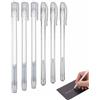YIPFEN Set di 6 Penne Gel Bianche, Penna Bianca Gel Impermeabile per Disegno e Scrittura su Carta Nera (0,6 mm & 0,8 mm Punta) (Bianco)