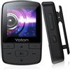 Yoton Lettore MP3 Yoton con Bluetooth 5.2, qualità audio HiFi, radio FM, registrazione vocale, controllo del volume indipendente, include cuffie, espandibile fino a 128 GB con scheda SD (scheda SD non inclusa)