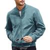 TOSHIKII Giacca Casual in camoscio Finto da Uomo Vintage Suede Varsity Giacca Leggera in camoscio Bomber Giacche