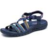 Skechers - Sandalo Reggae Sew Me Boho con cinturino intrecciato, da donna, Blu navy, Multicolore, 36 EU