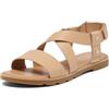 Sorel Donna ELLA III CRISSCROSS SANDAL, comodi sandali piatti in pelle per l'estate