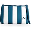 Muitomas Pochette da Donna in Neoprene a Strisce, Borsa da Donna con Chiusura Zip e Laccio Polso, 24 x 16 x 6, Colore Blu Ottanio