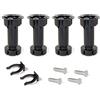 Emuca 2032317 Piedino Regolabile per Cucina o Bagno con Accessori, Nero, H 150 mm, Set di 4 Pezzi
