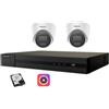 HIKVISION Kit videosorveglianza IP Nvr POE 4 Canali 2 telecamere dome 2mpx 500GB - KITSERIE1DOMENVR