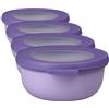 Mepal - Multi Bowl Cirqula Round - Contenitori Plastica con Coperchio - Adatto come contenitore ermetico per Frigo, microonde, Congelatore e piatti da portata - Ciotole Cucina - 350 ml - Vivid lilac